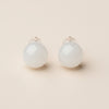 WHITE JADE ORB STUDS