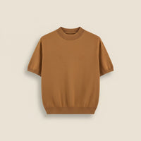 SILK BLEND MOCK NECK KNIT