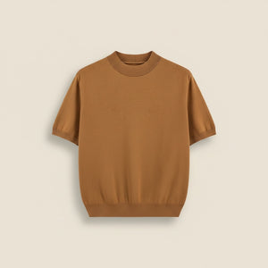 SILK BLEND MOCK NECK KNIT