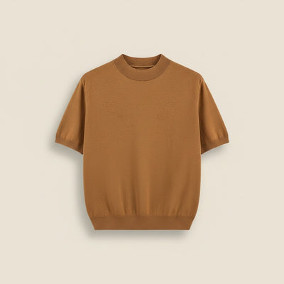 SILK BLEND MOCK NECK KNIT