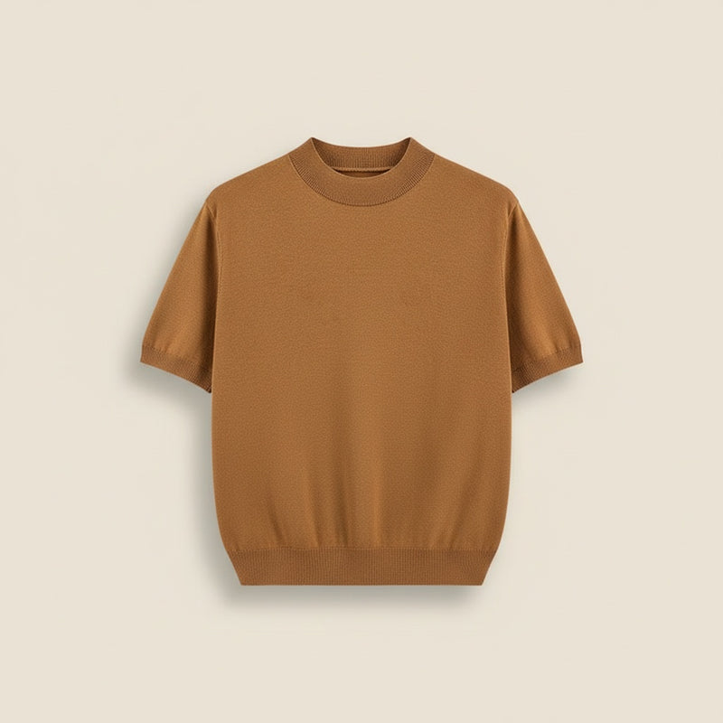 SILK BLEND MOCK NECK KNIT