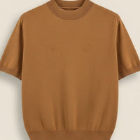 SILK BLEND MOCK NECK KNIT