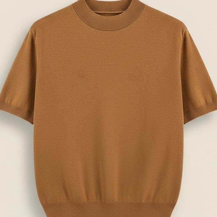 SILK BLEND MOCK NECK KNIT