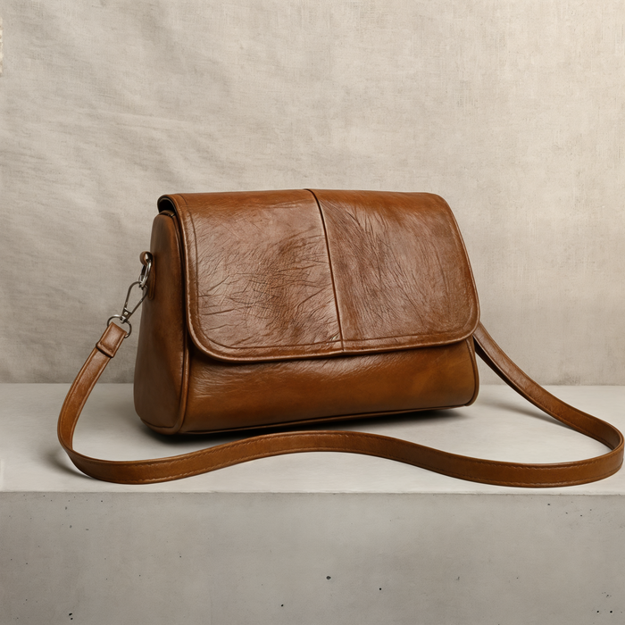 OIL-WAX LEATHER CROSSBODY FLAP