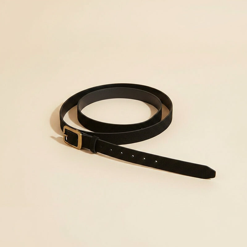 WRAPPED SUEDE BELT BRASS BUCKLE