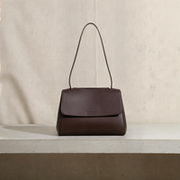 BURGUNDY STRUCTURED FLAP SHOULDER BAG