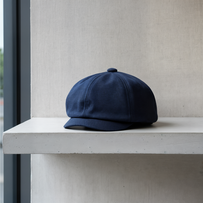 NAVY EIGHT-PANEL CANVAS CAP