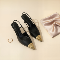 GILDED SLINGBACK POINTED PUMP