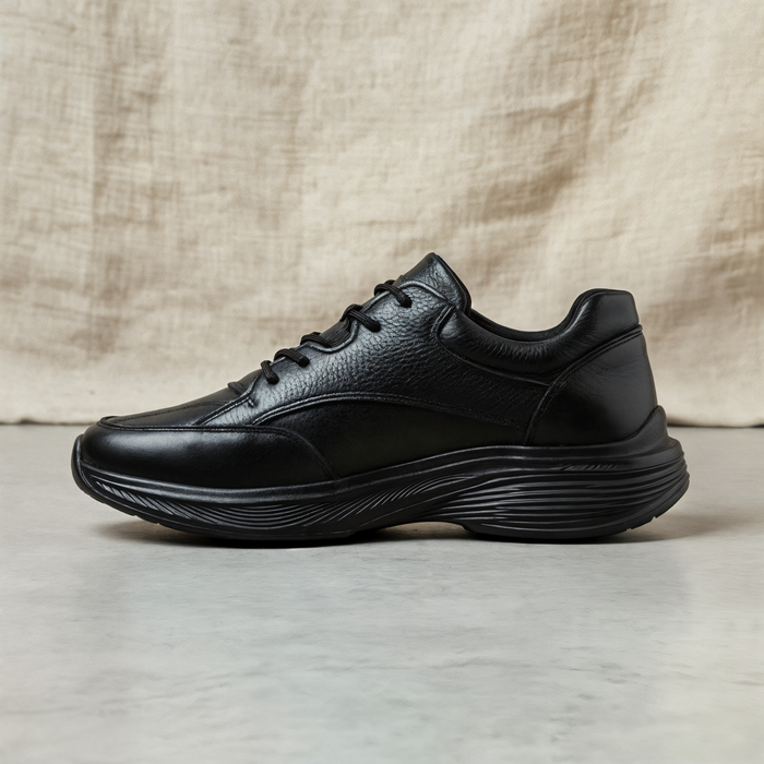 NOIR GRAIN LEATHER SNEAKER