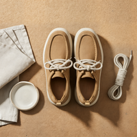 CAMEL SUEDE MOC-TOE DERBY