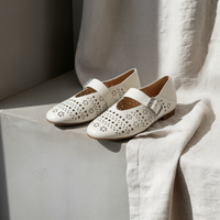 PERFORATED LEATHER MARY JANE FLAT