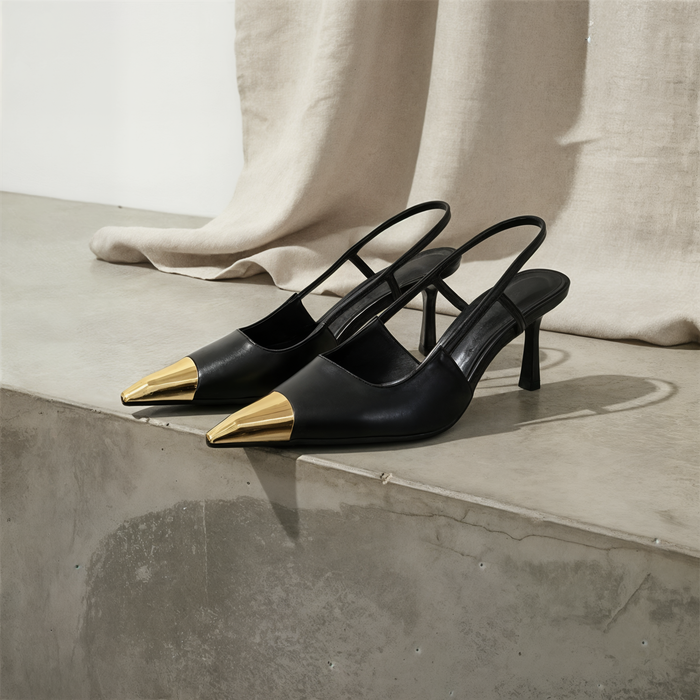 GILDED SLINGBACK POINTED PUMP