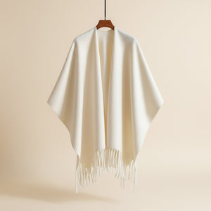 IVORY BRUSHED CASHMERE BLEND CAPE