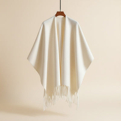 IVORY BRUSHED CASHMERE BLEND CAPE