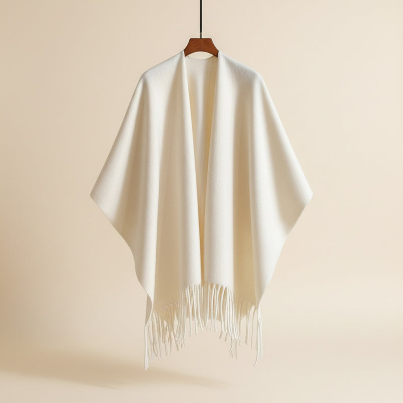 IVORY BRUSHED CASHMERE BLEND CAPE