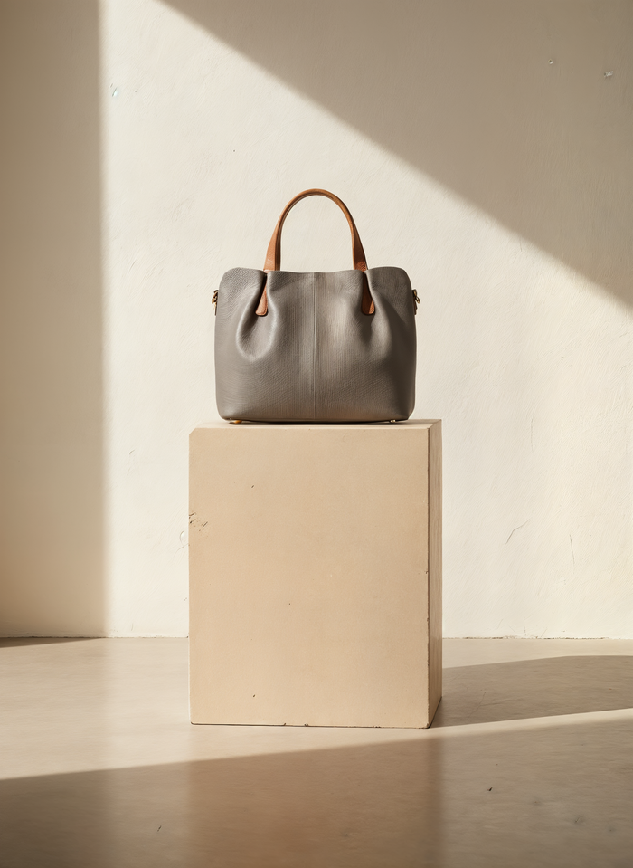 PEBBLED LEATHER TOP-HANDLE TOTE