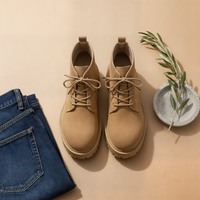 CAMEL SUEDE LUG DERBY BOOT