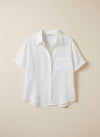 WHITE LINEN RELAXED SHIRT