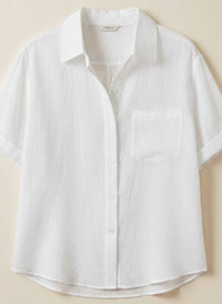 WHITE LINEN RELAXED SHIRT