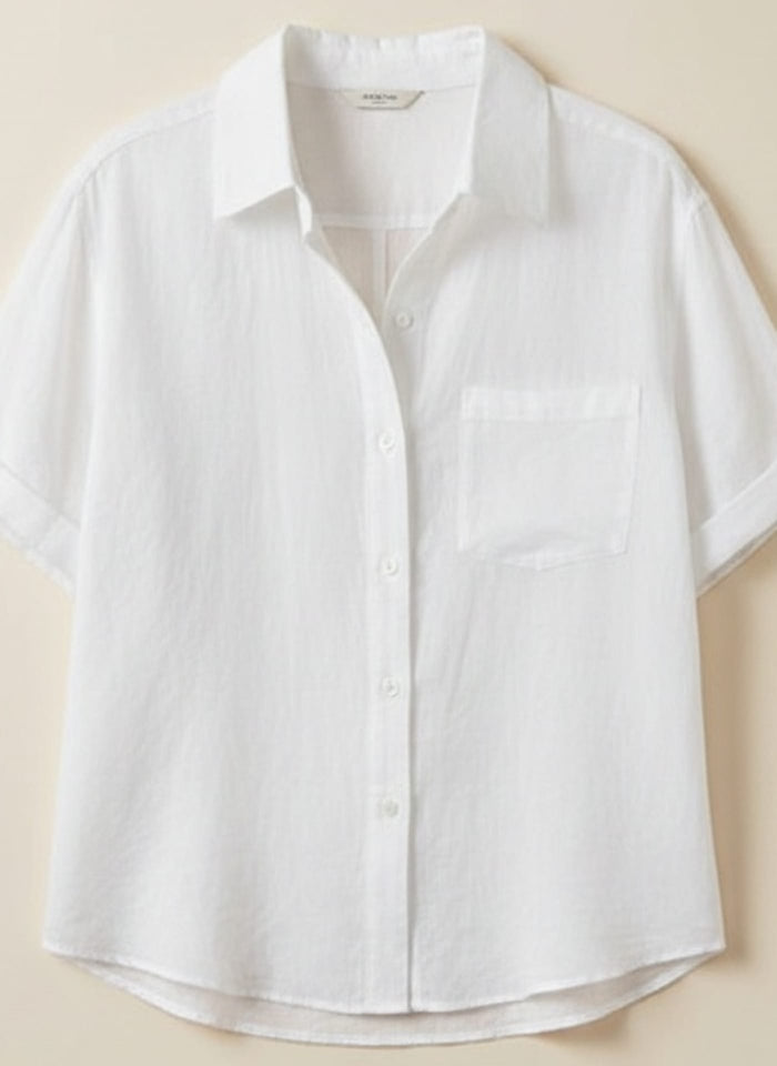 WHITE LINEN RELAXED SHIRT