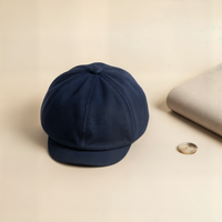NAVY EIGHT-PANEL CANVAS CAP