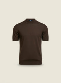 FINE-GAUGE WOOL MOCK-NECK TEE