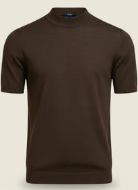 FINE-GAUGE WOOL MOCK-NECK TEE