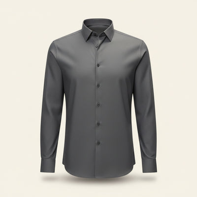 CHARCOAL WOOL TWILL SHIRT