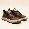 TAN LEATHER RETRO LOW-TOP