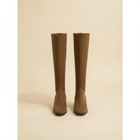 TAN SLIM SUEDE KNEE BOOT