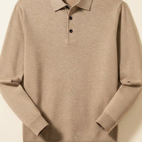 CAMEL WOOL KNIT POLO
