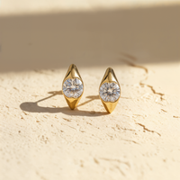 CRESCENT MOISSANITE STUD EARRINGS