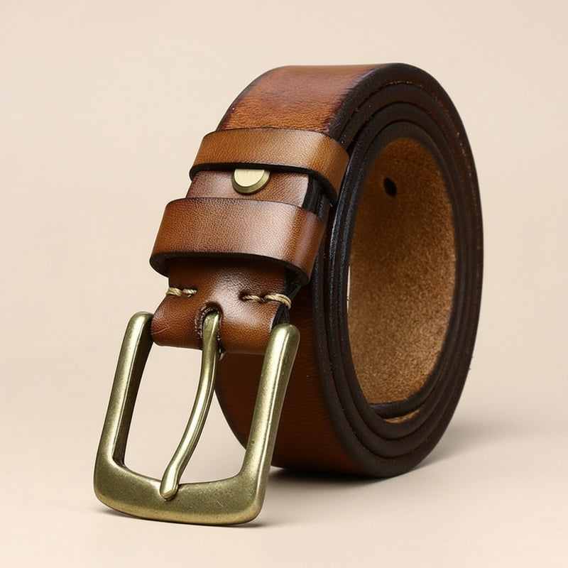 COGNAC ITALIAN LEATHER BELT
