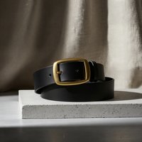 ITALIAN LEATHER BRASS PIN BELT