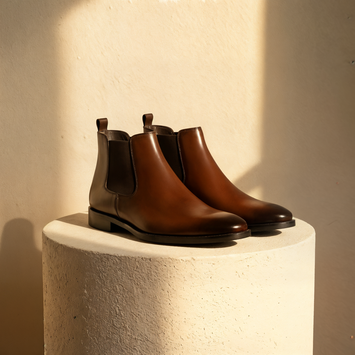 BURNISHED BROWN CHELSEA BOOT