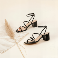 CROSSOVER STRAP BLOCK HEEL SANDAL