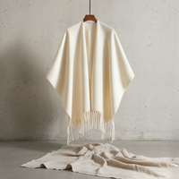 IVORY BRUSHED CASHMERE BLEND CAPE