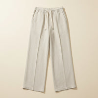 IVORY LINEN WIDE-LEG TROUSER