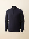 NAVY HALF-ZIP MOCK KNIT