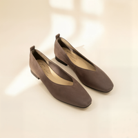 HAVANA SQUARE-TOE SUEDE FLAT