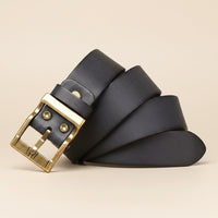 WASHED LEATHER DOUBLE PRONG BELT