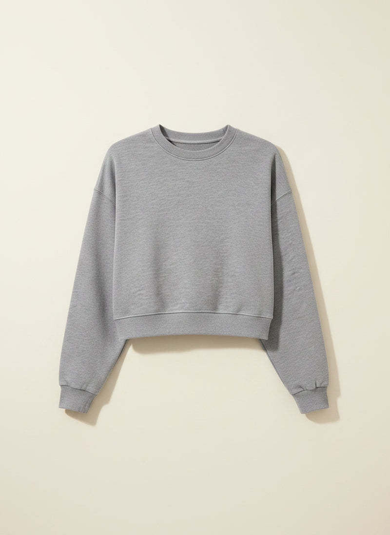 HEAVYWEIGHT LOOP-BACK CROPPED SWEATSHIRT