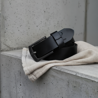 NOIR PIN-BUCKLE LEATHER BELT