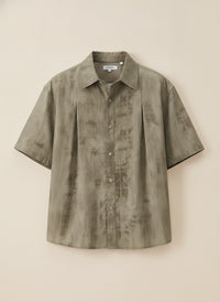OLIVE SHIBORI CAMP SHIRT