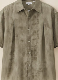 OLIVE SHIBORI CAMP SHIRT