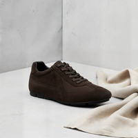 SUEDE LOW TRAINER IN ESPRESSO
