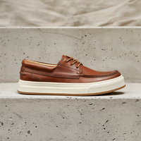 WASHED COGNAC MOC-TOE DECK SHOE