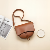 CAMEL FLAP CROSSBODY BAG
