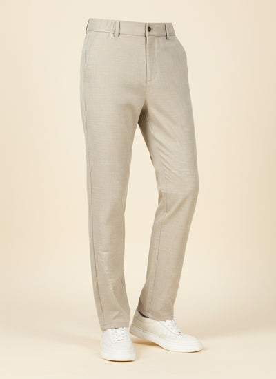 CAMEL LYOCELL LINEN TROUSER