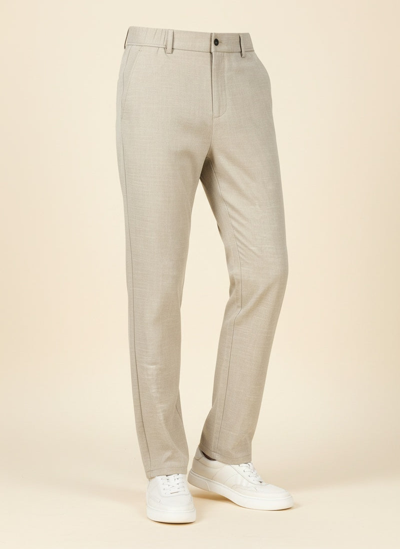 CAMEL LYOCELL LINEN TROUSER